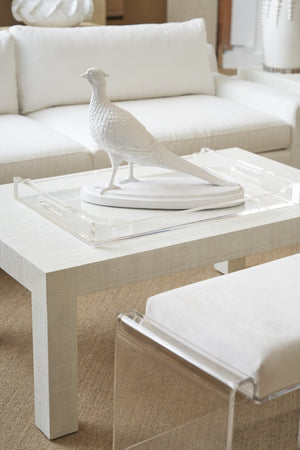 Chelsea House Sanibel White Raffia Coffee Table By Jamie Merida — Parsons-Style 48" X 30" Coastal Texture, Durable Finish 385342