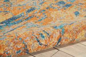 HomeRoots 7' Teal and Gold Medallion Distressed Area Rug – Elevate Your Space with Timeless Elegance and Durability 7?x10? 385344