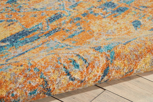 HomeRoots 7' Teal and Gold Medallion Distressed Area Rug – Elevate Your Space with Timeless Elegance and Durability 7?x10? 385344