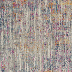 HomeRoots 5' Abstract Area Rug in Ivory and Blue - Modern Elegance for Living Rooms, Bedrooms & Offices 5' x 7' 385352