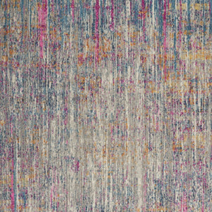 HomeRoots 5' Abstract Area Rug in Ivory and Blue - Modern Elegance for Living Rooms, Bedrooms & Offices 5' x 7' 385352