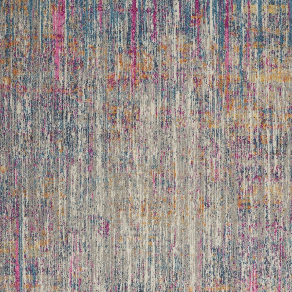 HomeRoots 5' Abstract Area Rug in Ivory and Blue - Modern Elegance for Living Rooms, Bedrooms & Offices 5' x 7' 385352