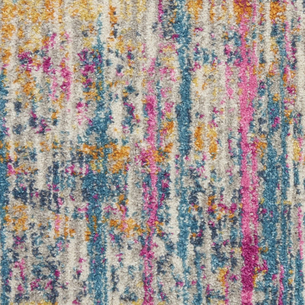 HomeRoots 5' Abstract Area Rug in Ivory and Blue - Modern Elegance for Living Rooms, Bedrooms & Offices 8' x 10' 385355
