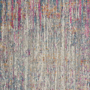 HomeRoots 5' Abstract Area Rug in Ivory and Blue - Modern Elegance for Living Rooms, Bedrooms & Offices 8' x 10' 385355