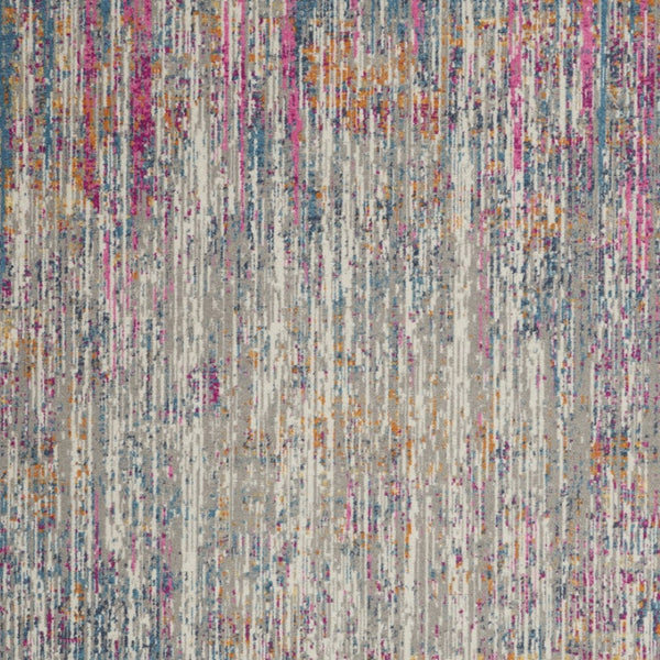 HomeRoots 5' Abstract Area Rug in Ivory and Blue - Modern Elegance for Living Rooms, Bedrooms & Offices 8' x 10' 385355