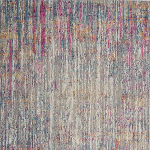 HomeRoots 5' Abstract Area Rug in Ivory and Blue - Modern Elegance for Living Rooms, Bedrooms & Offices 8' x 10' 385355
