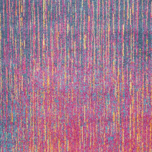 HomeRoots 5' Bold Blue and Orange Abstract Area Rug – Modern Design, Durable, Softens Spaces, Easy Care 7' X 10' Rectangle 385363