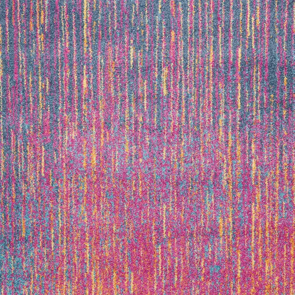 HomeRoots 5' Bold Blue and Orange Abstract Area Rug – Modern Design, Durable, Softens Spaces, Easy Care 7' X 10' Rectangle 385363