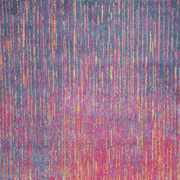 HomeRoots 5' Bold Blue and Orange Abstract Area Rug – Modern Design, Durable, Softens Spaces, Easy Care 7' X 10' Rectangle 385363
