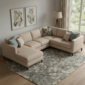HomeRoots 5' Gray and Ivory Abstract Area Rug - Modern Design for Comfort and Durability in Any Room 7?x10? 385364