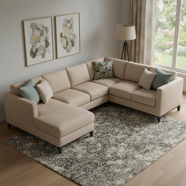 HomeRoots 5' Gray and Ivory Abstract Area Rug - Modern Design for Comfort and Durability in Any Room 7?x10? 385364