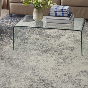 HomeRoots 5' Gray and Ivory Abstract Area Rug - Modern Design for Comfort and Durability in Any Room 8?x10? 385365