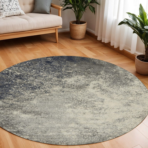 HomeRoots 5' Gray and Ivory Abstract Area Rug - Modern Design for Comfort and Durability in Any Room 8? 385366