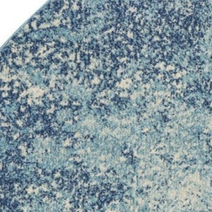 HomeRoots 5' Abstract Area Rug in Blue and Ivory - Modern Design for Stylish Living Rooms and Home Offices 5' Round Round 385370