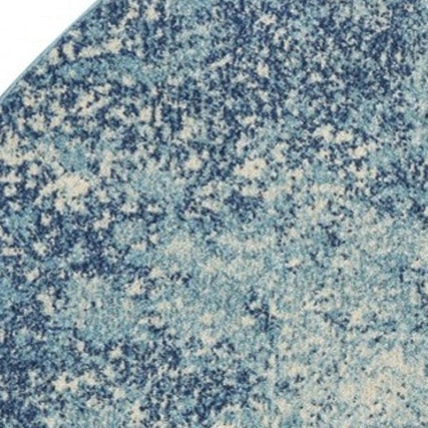 HomeRoots 5' Abstract Area Rug in Blue and Ivory - Modern Design for Stylish Living Rooms and Home Offices 5' Round Round 385370