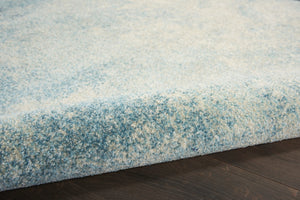 HomeRoots 5' Abstract Area Rug in Blue and Ivory - Modern Design for Stylish Living Rooms and Home Offices 5' Round Round 385370