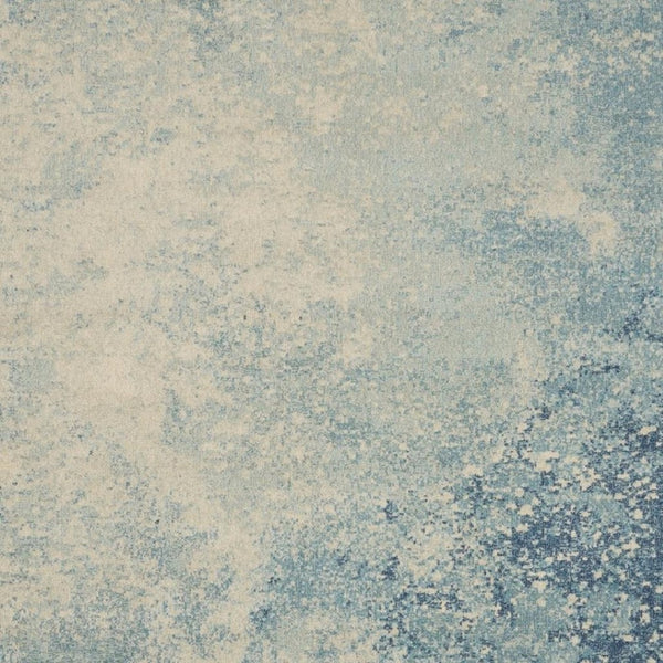 HomeRoots 5' Abstract Area Rug in Blue and Ivory - Modern Design for Stylish Living Rooms and Home Offices 7' X 10' Rectangle 385371