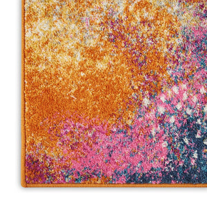 HomeRoots 5' Vibrant Blue and Orange Abstract Area Rug – Modern Design for Living Rooms, Bedrooms, and Offices 5? x 7? 385379