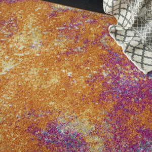 HomeRoots 5' Vibrant Blue and Orange Abstract Area Rug – Modern Design for Living Rooms, Bedrooms, and Offices 5? x 7? 385379