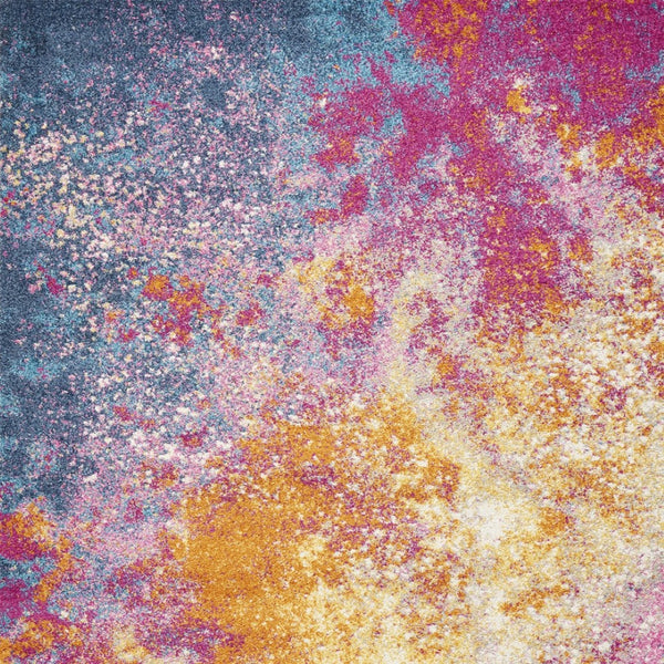 HomeRoots 5' Vibrant Blue and Orange Abstract Area Rug – Modern Design for Living Rooms, Bedrooms, and Offices 5? x 7? 385379