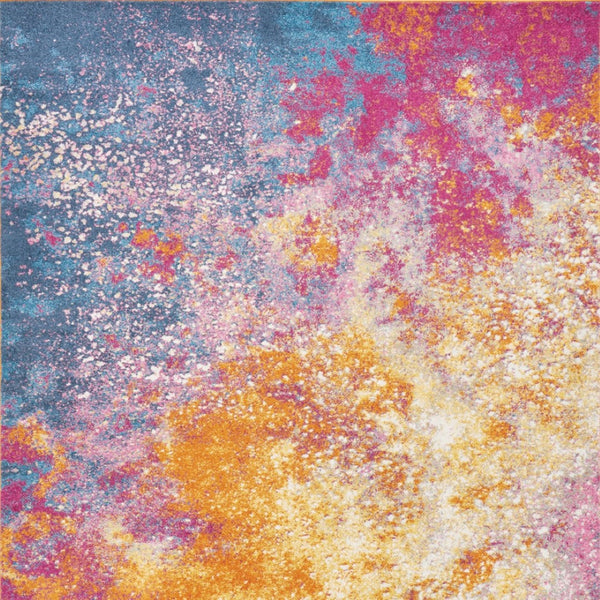 HomeRoots 5' Vibrant Blue and Orange Abstract Area Rug – Modern Design for Living Rooms, Bedrooms, and Offices 8? x 10? 385382