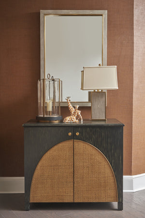 Chelsea House Revere Large Antique Brass & Matte Black Candleholder By Bradshaw Orrell — Sculptural Pillar/Taper Accent 385383