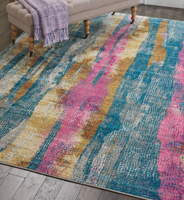 HomeRoots 8' Gray and Ivory Abstract Distressed Area Rug - Durable, Stylish, and Perfect for Any Room Decor 8' X 10' 385397
