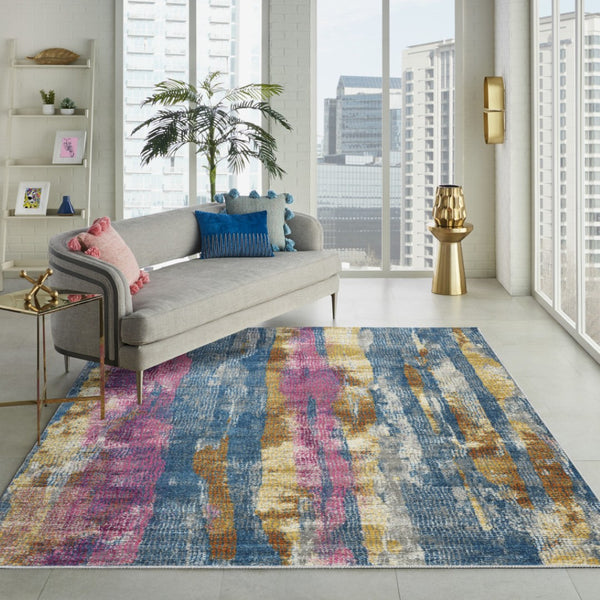 HomeRoots 8' Gray and Ivory Abstract Distressed Area Rug - Durable, Stylish, and Perfect for Any Room Decor 8' X 10' 385397