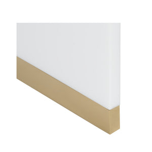 Chelsea House Waterfall Sculptural Console Table In High-Gloss White Acrylic With Polished Brass Feet By Bill Cain 385426