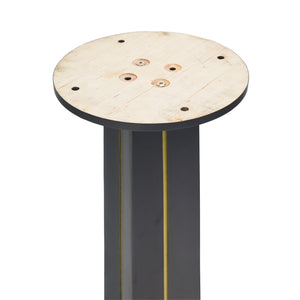 English Elm Modern Round Negotiation Table - 85Cm Black Sintered Stone Top With Luxurious Golden Metal Base W1535S00586