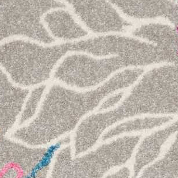 HomeRoots 5' Elevate Your Space with a Timeless Gray and Pink Floral Area Rug for Lasting Elegance and Style 7' x 10' 385427