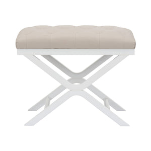 Chelsea House Soho Clear Acrylic Tufted Bench With White Muslin Seat By Bill Cain — Modern Vanity Stool, 19" H 385428