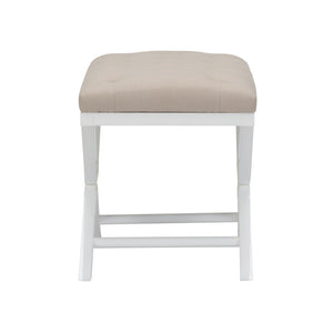 Chelsea House Soho Clear Acrylic Tufted Bench With White Muslin Seat By Bill Cain — Modern Vanity Stool, 19" H 385428