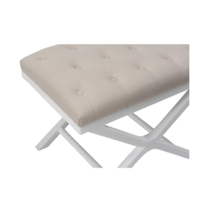 Chelsea House Soho Clear Acrylic Tufted Bench With White Muslin Seat By Bill Cain — Modern Vanity Stool, 19" H 385428