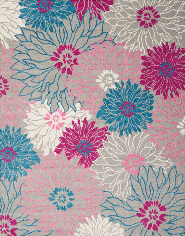 HomeRoots 5' Elevate Your Space with a Timeless Gray and Pink Floral Area Rug for Lasting Elegance and Style 8' x 10' 385428