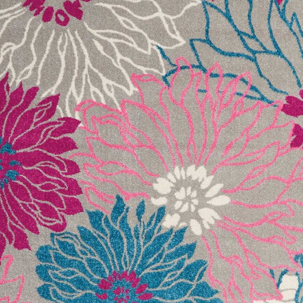 HomeRoots 5' Elevate Your Space with a Timeless Gray and Pink Floral Area Rug for Lasting Elegance and Style 8' x 10' 385428