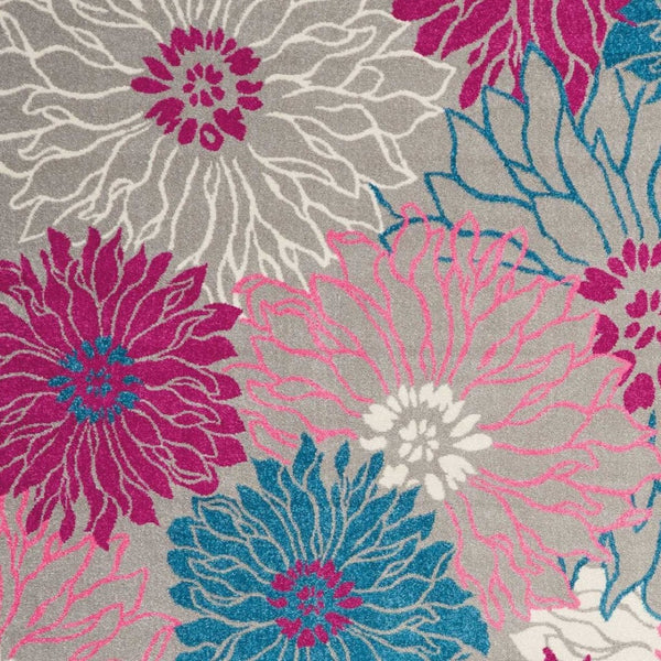 HomeRoots 5' Elevate Your Space with a Timeless Gray and Pink Floral Area Rug for Lasting Elegance and Style 8' x 10' 385428