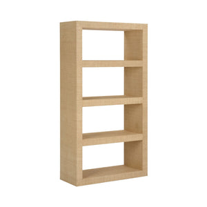 Chelsea House Raffia Open Shelving Bookcase With Natural Raffia Wrap, 75"H X 39.5"W X 16"D — Coastal Boho Storage 385438