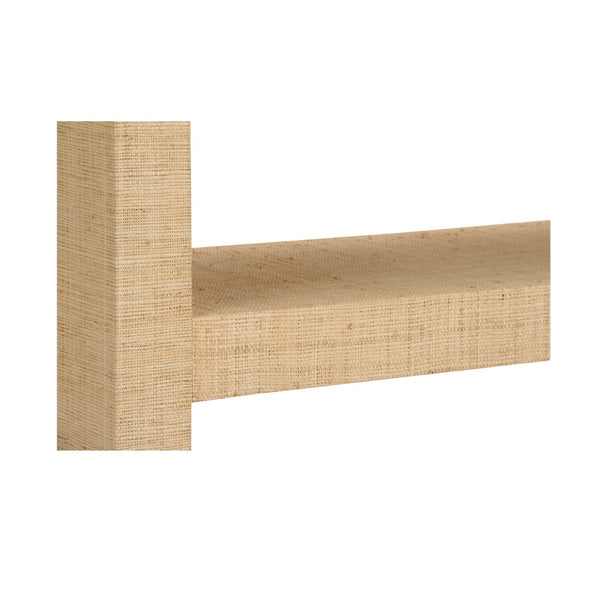 Chelsea House Raffia Open Shelving Bookcase With Natural Raffia Wrap, 75"H X 39.5"W X 16"D — Coastal Boho Storage 385438