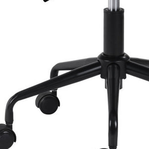 Homeroots White And Black Adjustable Swivel Faux Leather Rolling Office Chair  Steel 385445