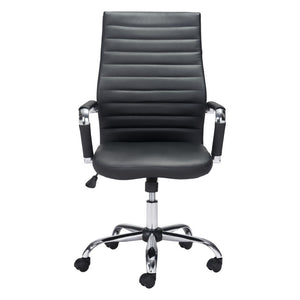 HomeRoots Silver Adjustable Swivel Office Chair - Modern Faux Leather Design with Comfort & Mobility Features 385450