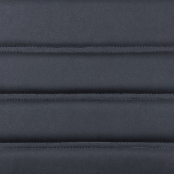 Homeroots Black And Silver Adjustable Swivel Faux Leather Rolling Conference Office Chair  Steel 385452