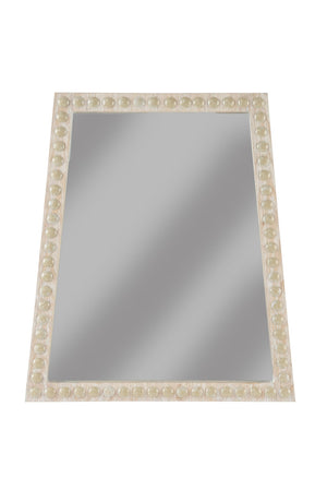 Chelsea House Trapezoid Mirror By Elizabeth Wicker — 32"X28" Whitewash Frame, Raised Molding, Timeless Brightening Accent 385458