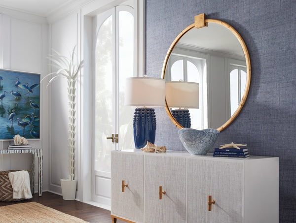 Chelsea House Eternity Round Mirror Gold Leaf 50" X 48" — Bradshaw Orrell Modern-Classic Beveled Focal Piece 385463