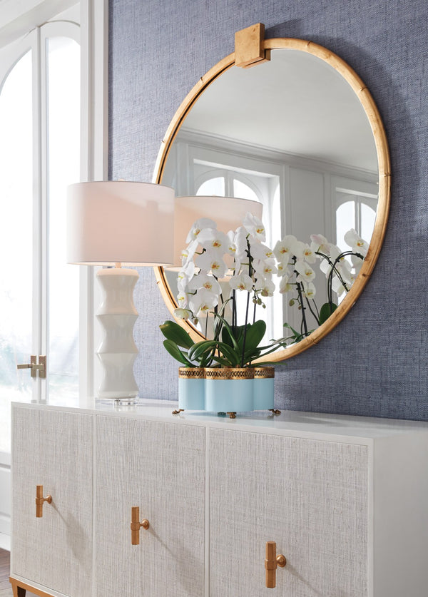 Chelsea House Eternity Round Mirror Gold Leaf 50" X 48" — Bradshaw Orrell Modern-Classic Beveled Focal Piece 385463