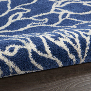 HomeRoots 5' Blue and Ivory Floral Area Rug - Timeless Elegance for Living Rooms & High-Traffic Spaces 5? x 7? 385479