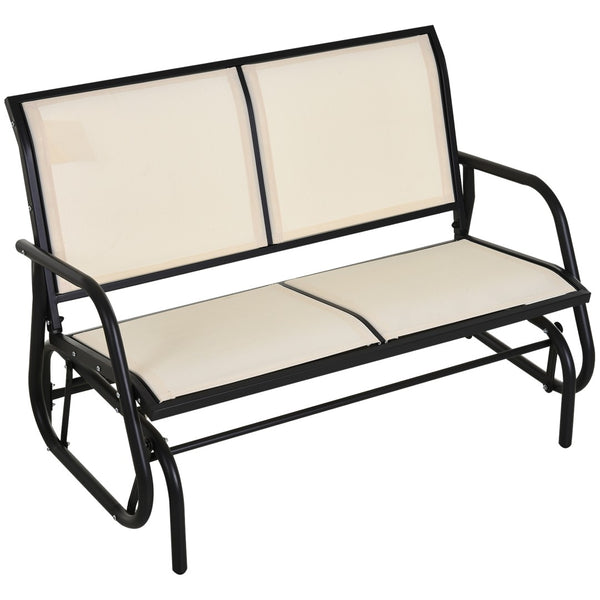 English Elm Outsunny 2-Person Outdoor Glider Bench With Durable Steel Frame – Relaxing Loveseat For Patios & Gardens W2225P200830-GIGA