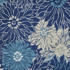HomeRoots 5' Blue and Ivory Floral Area Rug - Timeless Elegance for Living Rooms & High-Traffic Spaces 8? x 10? 385482