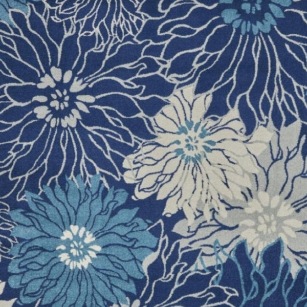 HomeRoots 5' Blue and Ivory Floral Area Rug - Timeless Elegance for Living Rooms & High-Traffic Spaces 8? x 10? 385482