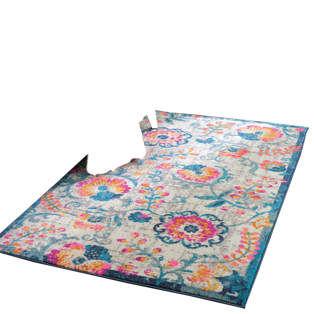 Homeroots 4' X 6' Ivory Floral Dhurrie Area Rug  Polypropylene 385487